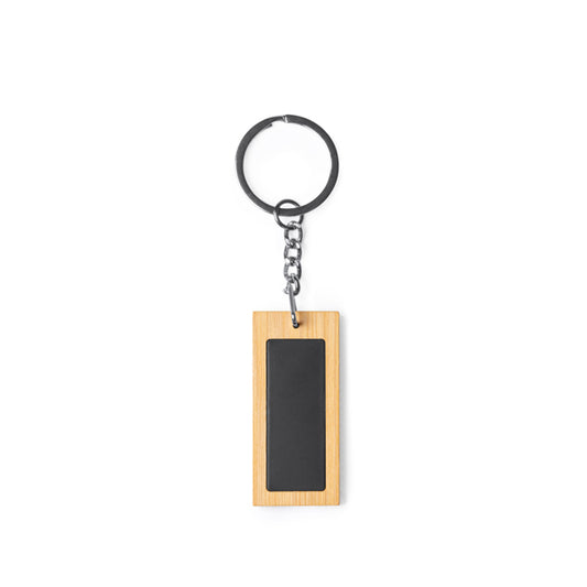 Stamina Kraus bamboo keyring in rectangular, ready for laser engraving