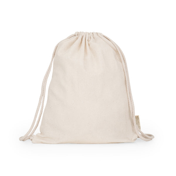 Stamina Marin recycled cotton and recycled rope backpack in beige, ready for logo printing