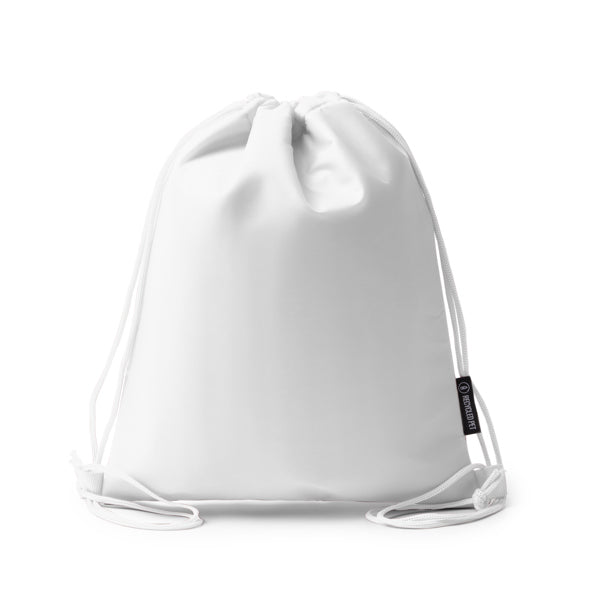 Stamina Croker children's rope cooler backpack in white, ready for logo printing