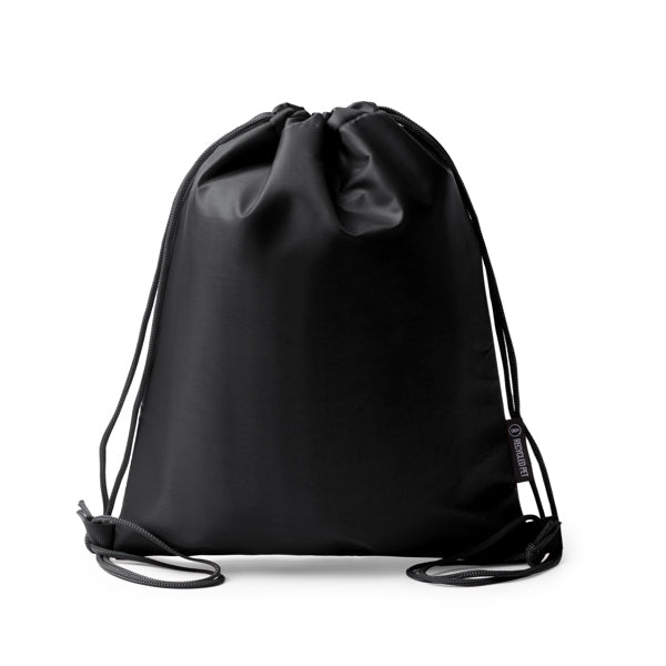 Stamina Croker children's rope cooler backpack in black, ready for logo printing