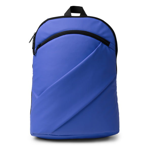 Stamina Liam PU leather backpack in royal blue, ready for logo printing