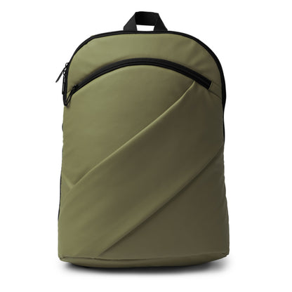 Stamina Liam PU leather backpack in dark green, ready for logo printing