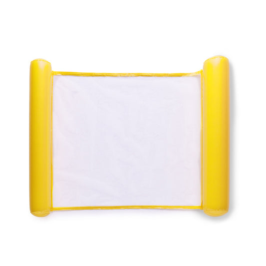 Stamina Lanai mat with mesh and inflatable ends in yellow, ready for logo printing