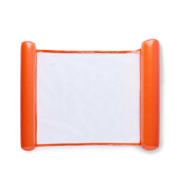 Stamina Lanai mat with mesh and inflatable ends in orange, ready for logo printing