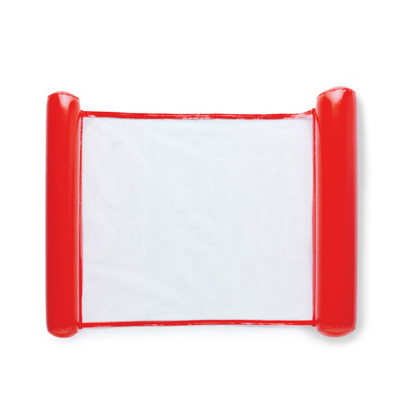 Stamina Lanai mat with mesh and inflatable ends in red, ready for logo printing