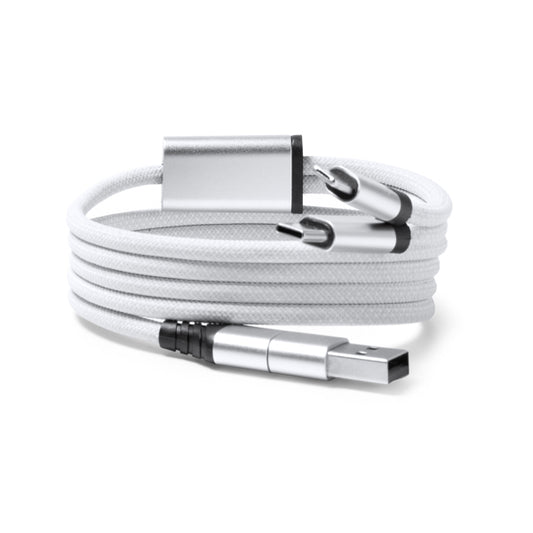 Stamina Elon magnetic adapter cable with USB in white, ready for laser engraving