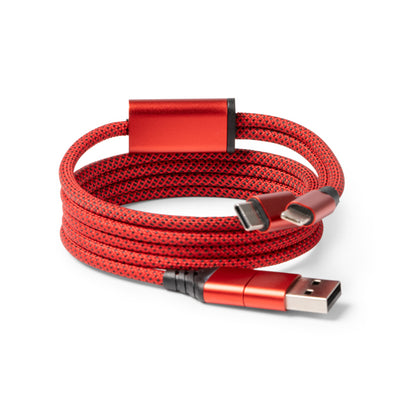 Stamina Elon magnetic adapter cable with USB in red, ready for laser engraving