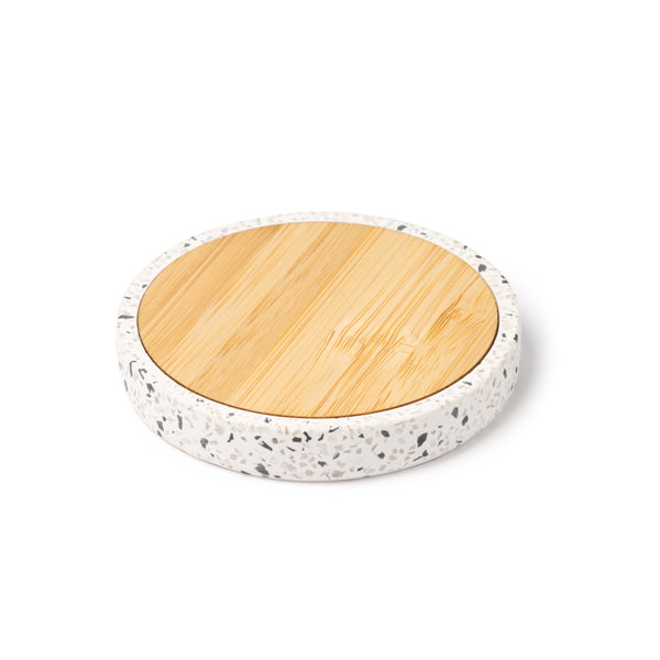 Stamina Siles recycled terrazzo stone and wireless charger, ready for logo printing