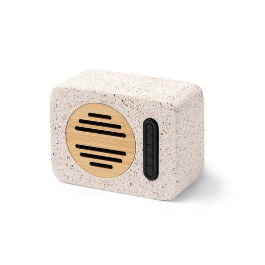Stamina Miler recycled terrazzo stone and Bluetooth speaker, ready for laser engraving