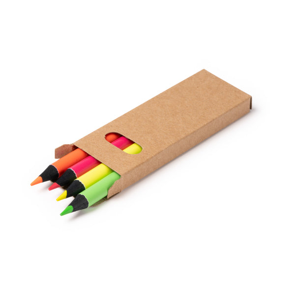 Stamina Marga set of 4 fluorescent colour pencils, ready for logo printing