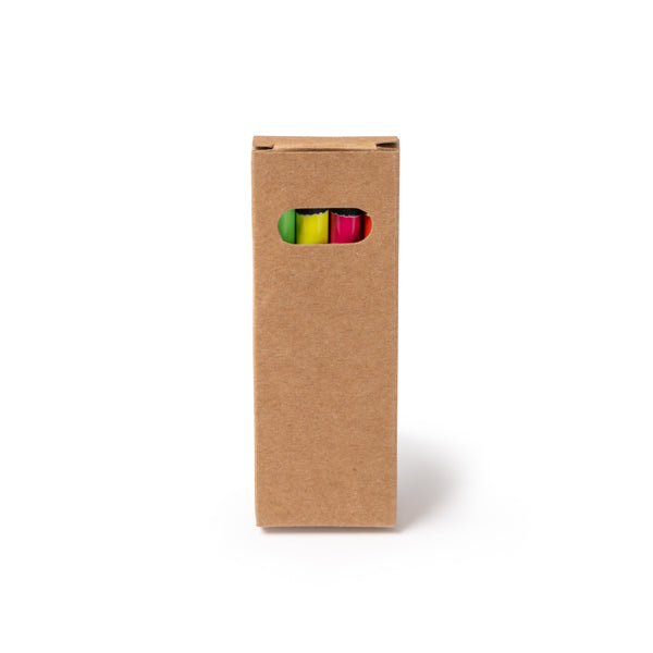 Stamina Marga set of 4 fluorescent colour pencils in beige, ready for logo printing