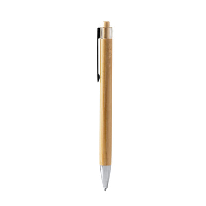 Stamina Fike bamboo ball pen in beige, ready for laser engraving
