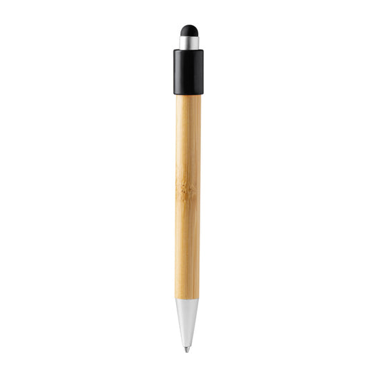 Stamina Fayer bamboo ball pen in black, ready for laser engraving