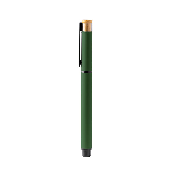 Stamina Lindberg recycled aluminium ball pen in dark green, ready for logo printing
