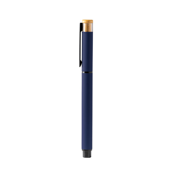 Stamina Lindberg recycled aluminium ball pen in navy blue, ready for logo printing
