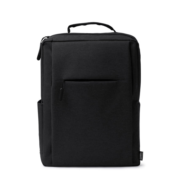 Stamina Bruson RPET backpack in black, ready for logo printing