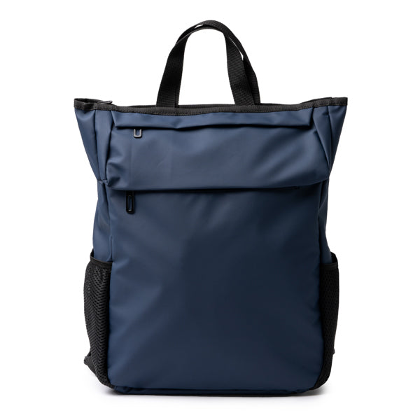 Stamina Seidel PU leather backpack in navy blue, ready for logo printing