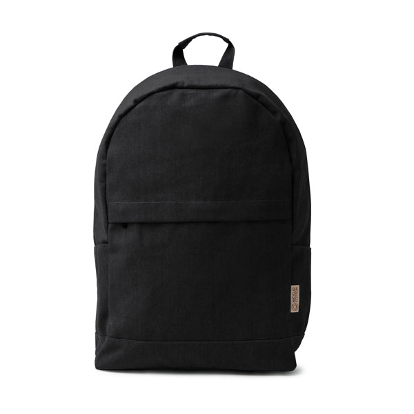 Stamina Sumit recycled cotton anti-theft backpack in black, ready for logo printing