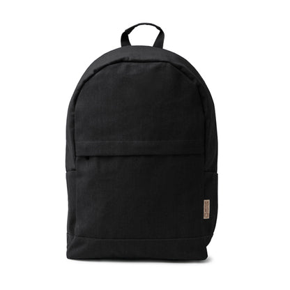Stamina Sumit recycled cotton anti-theft backpack in black, ready for logo printing