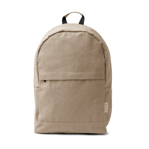 Stamina Sumit recycled cotton anti-theft backpack in beige, ready for logo printing