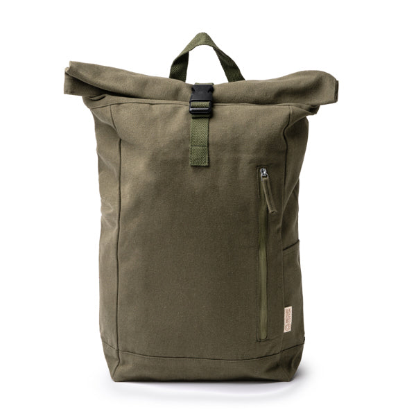 Stamina Teko recycled cotton backpack in dark green, ready for logo printing