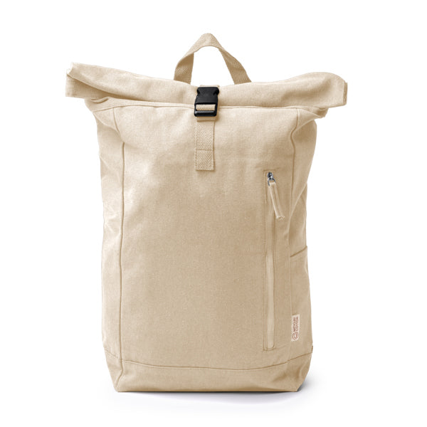 Stamina Teko recycled cotton backpack in beige, ready for logo printing