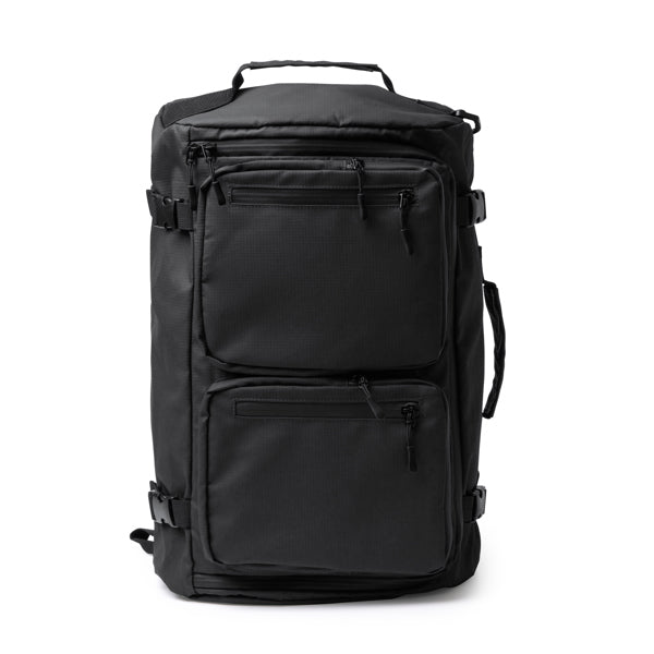 Stamina Hobart PU leather and polyester backpack in black, ready for logo printing