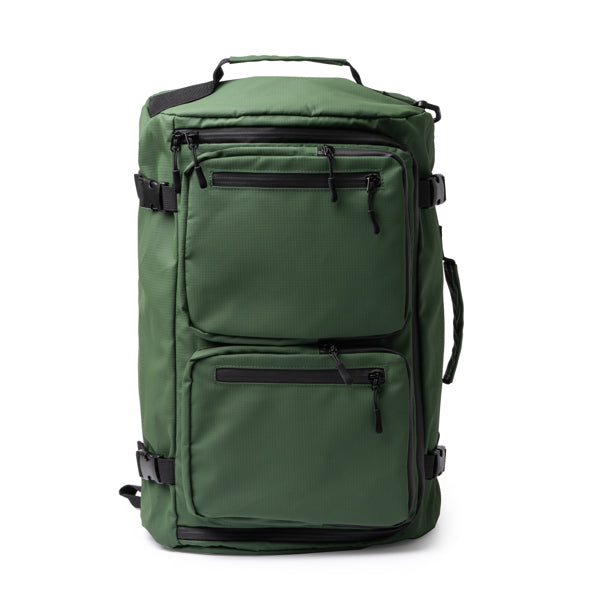 Stamina Hobart PU leather and polyester backpack in dark green, ready for logo printing