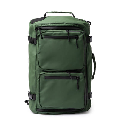Stamina Hobart PU leather and polyester backpack in dark green, ready for logo printing
