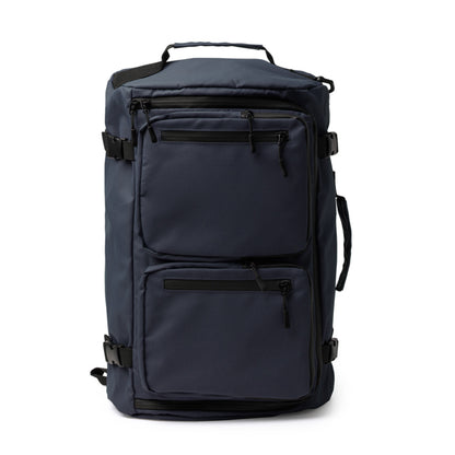 Stamina Hobart PU leather and polyester backpack in navy blue, ready for logo printing