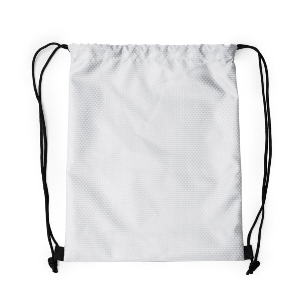 Stamina Creek 600D ripstop polyester rope backpack in white, ready for logo printing