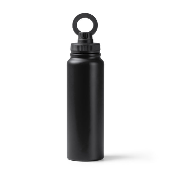 Stamina Heyman recycled stainless steel vacuum flask in black, ready for laser engraving