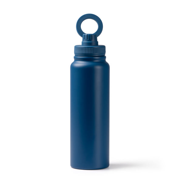 Stamina Heyman recycled stainless steel vacuum flask in royal blue, ready for laser engraving