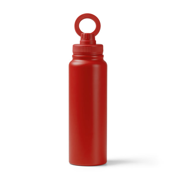 Stamina Heyman recycled stainless steel vacuum flask in red, ready for laser engraving