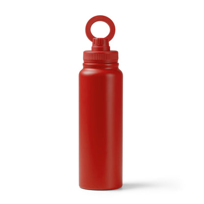 Stamina Heyman recycled stainless steel vacuum flask in red, ready for laser engraving