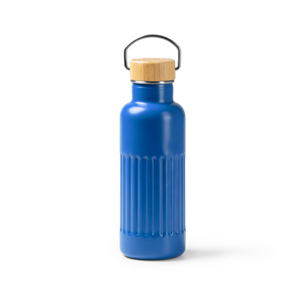Stamina Nobuk recycled stainless steel vacuum flask in royal blue, ready for logo printing