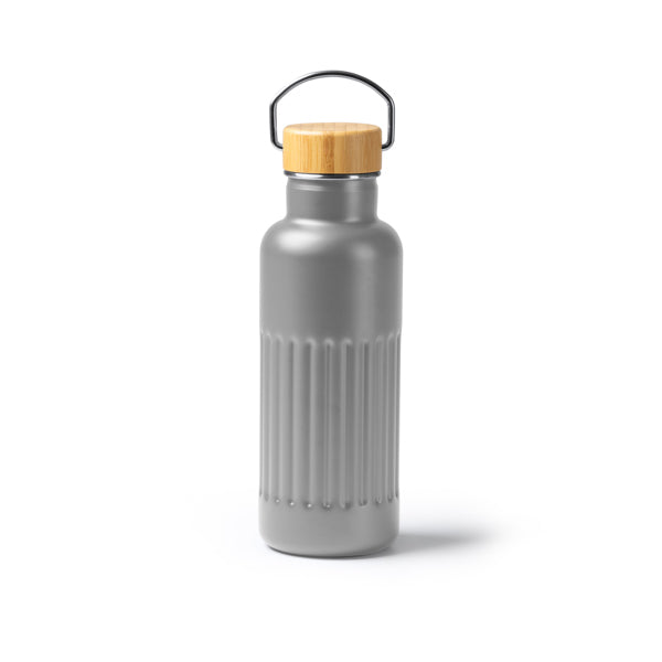 Stamina Nobuk recycled stainless steel vacuum flask in grey, ready for logo printing