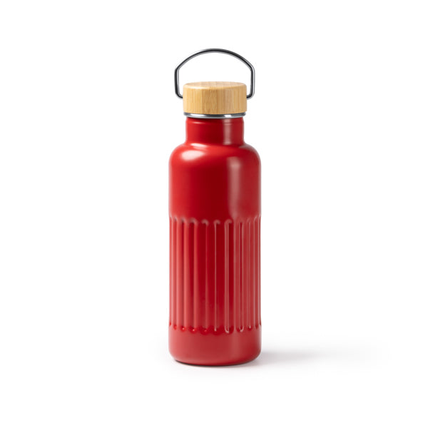 Stamina Nobuk recycled stainless steel vacuum flask in red, ready for logo printing