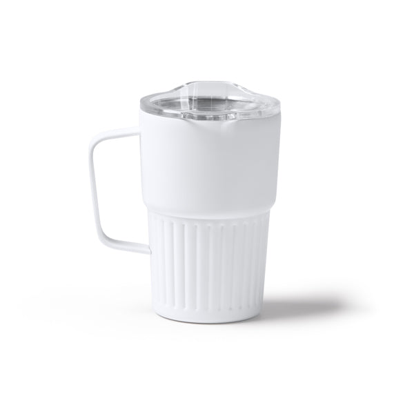Stamina Nubex recycled stainless steel thermal cup 450 ml in white, ready for laser engraving