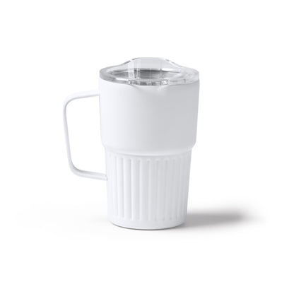 Stamina Nubex recycled stainless steel thermal cup 450 ml in white, ready for laser engraving