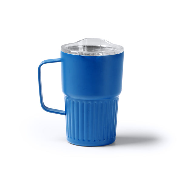 Stamina Nubex recycled stainless steel thermal cup 450 ml in royal blue, ready for laser engraving