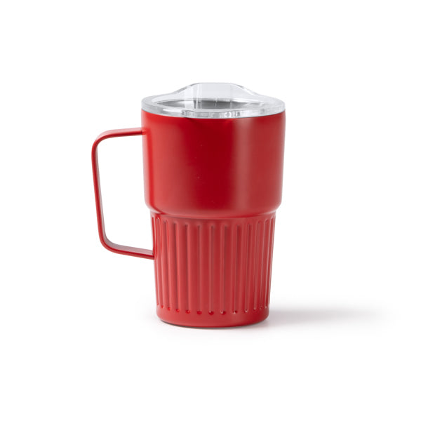 Stamina Nubex recycled stainless steel thermal cup 450 ml in red, ready for laser engraving