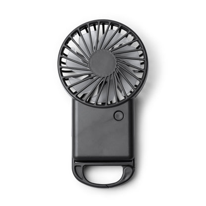 Stamina Giza recycled ABS hand fan in black, ready for logo printing