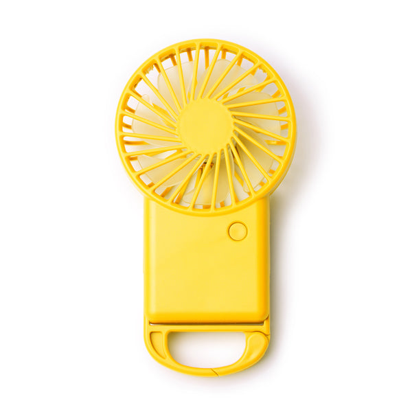 Stamina Giza recycled ABS hand fan in yellow, ready for logo printing