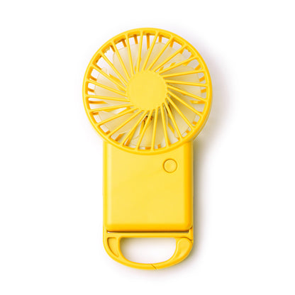 Stamina Giza recycled ABS hand fan in yellow, ready for logo printing