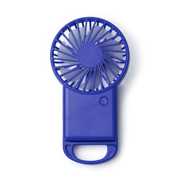 Stamina Giza recycled ABS hand fan in royal blue, ready for logo printing