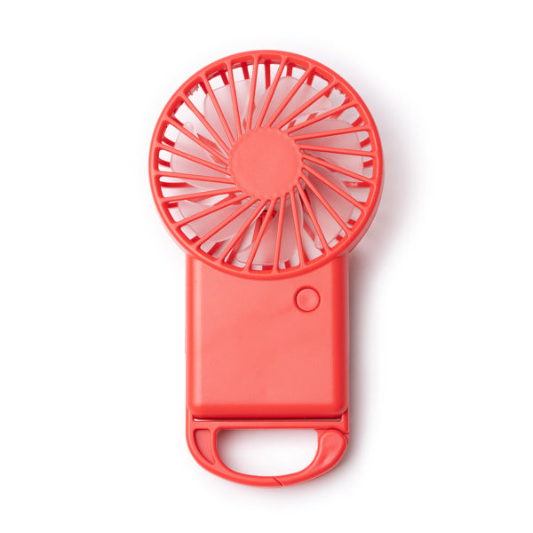 Stamina Giza recycled ABS hand fan in red, ready for logo printing