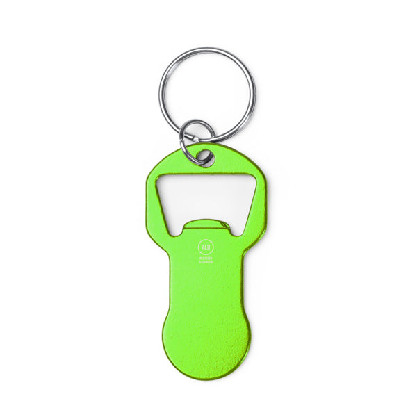 Stamina Tagan recycled aluminium keyring in fern green, ready for laser engraving