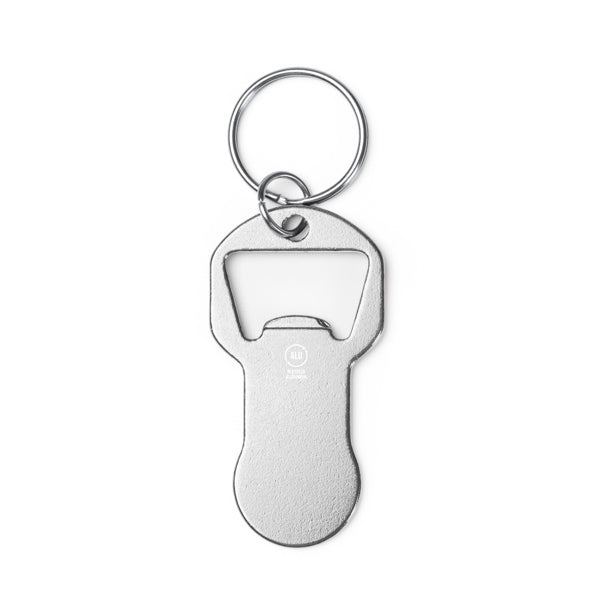 Stamina Tagan recycled aluminium keyring in silver, ready for laser engraving