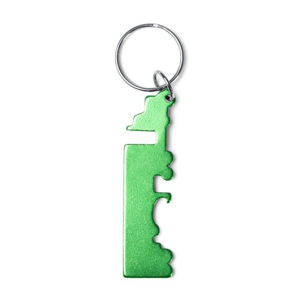 Stamina Brebel recycled aluminium keyring in fern green, ready for laser engraving